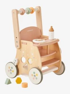 Chariot De Marche Poussette En Bois FSC® Rose - Vertbaudet -Jouets Pour Enfants chariot de marche poussette en bois fsc 3