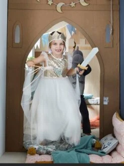 Déguisement De Princesse Avec Voile Et Couronne Rose - Vertbaudet -Jouets Pour Enfants deguisement de princesse avec voile et couronne 3