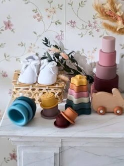 Pyramide D'étoiles à Empiler En Silicone Multicolor - Vertbaudet -Jouets Pour Enfants pyramide detoiles a empiler en silicone 3