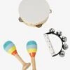 Set 3 Instruments : Maracas, Tambourin, Grelots En Bois FSC® Multicolore - Vertbaudet -Jouets Pour Enfants set 3 instruments maracas tambourin grelots en bois fsc