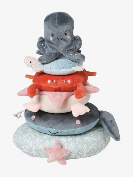 Tour à Empiler En Tissu SOUS L'OCÉAN Gris - Vertbaudet 3 Tour à Empiler En Tissu SOUS L'OCÉAN Gris - Vertbaudet