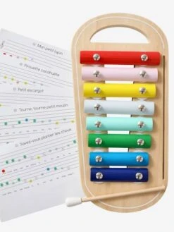 Xylophone Avec Partitions En Bois FSC® Multicolore - Vertbaudet -Jouets Pour Enfants xylophone avec partitions en bois fsc 1